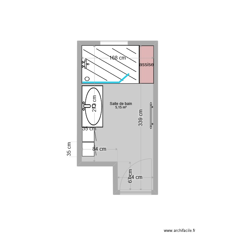 salle de bain. Plan de 0 pièce et 0 m2