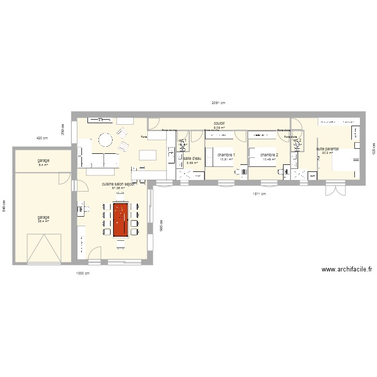 plan roussillon 2023 3 chambre. Plan de 10 pièces et 148 m2
