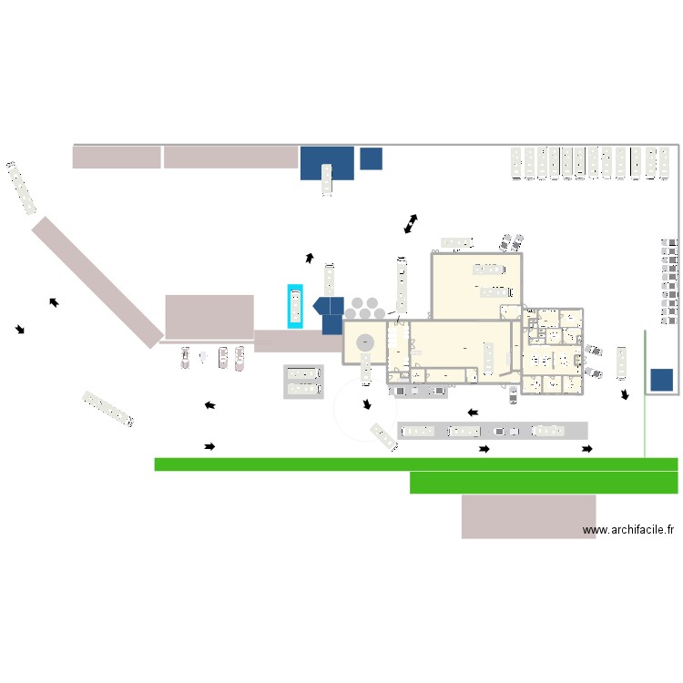 bureau. Plan de 23 pièces et 1055 m2