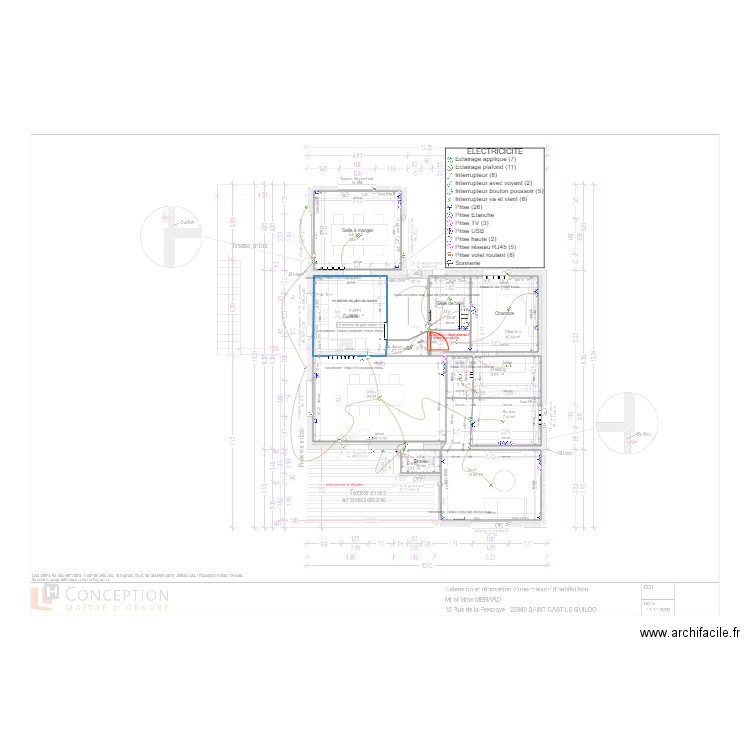 MENARD PLAN ELEC chauffage RDC V2. Plan de 0 pièce et 0 m2