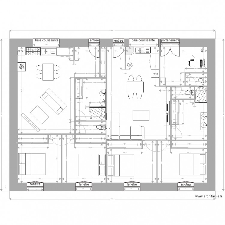 projet étage de deux appartements goslin. Plan de 0 pièce et 0 m2