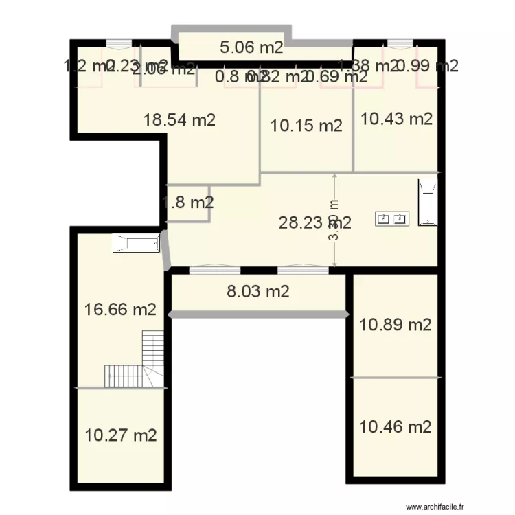 3e &eacute;tage duplex. Plan de 