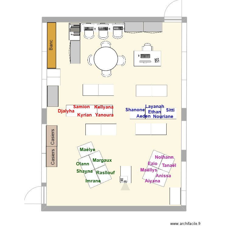 P3 - 4 Groupes de 6 HETERO. Plan de 1 pièce et 65 m2