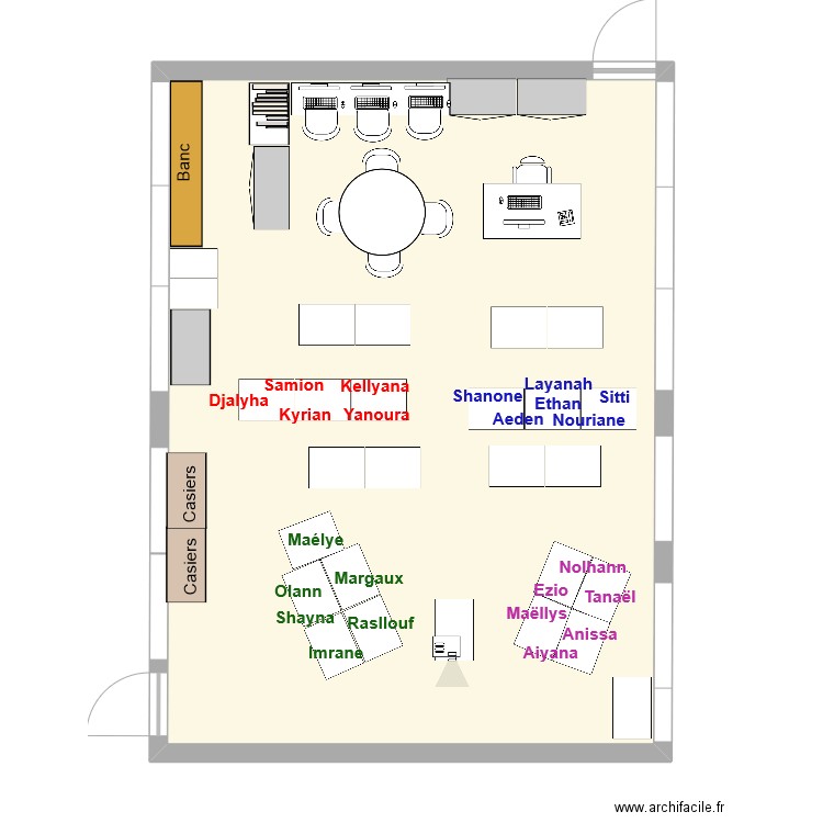 P3 - 4 Groupes de 6 HETERO. Plan de 1 pièce et 65 m2