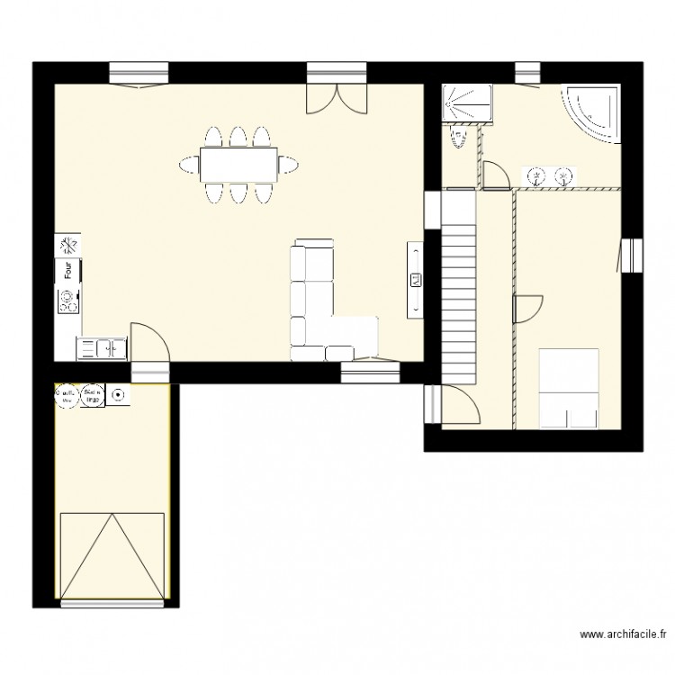 Maison mitoyenne 1. Plan de 3 pièces et 102 m2