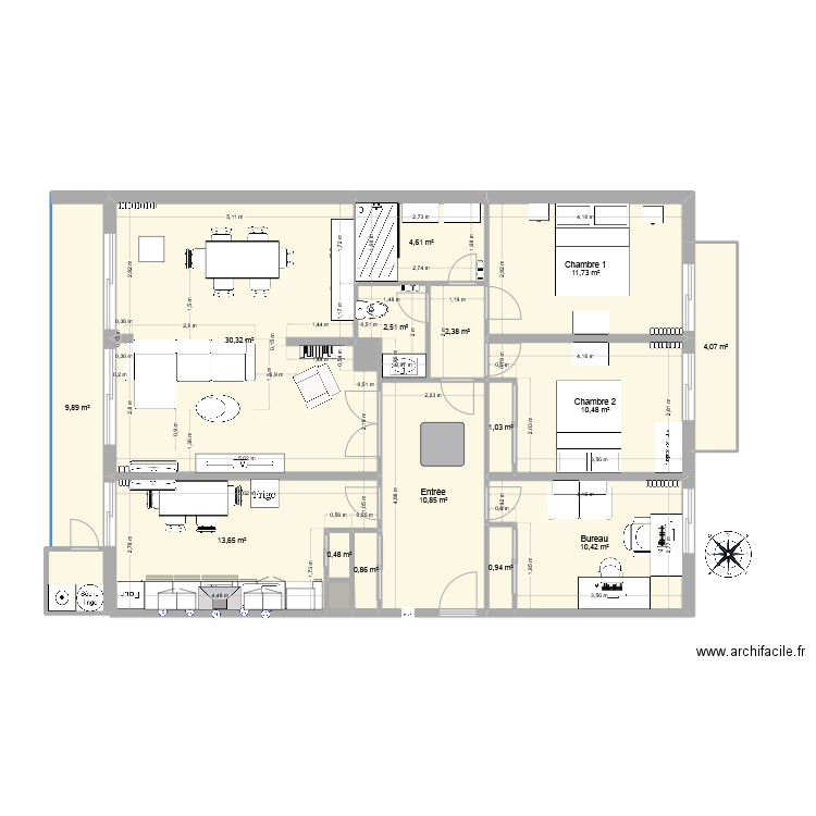 kennedy meubles1. Plan de 17 pièces et 115 m2