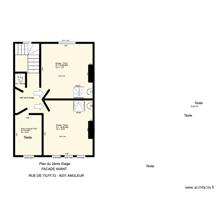 legentil3. Plan de 3 pièces et 41 m2