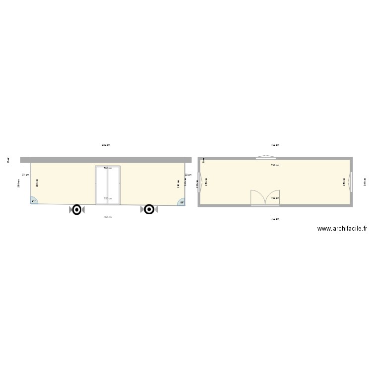 roulotte porte double lot. Plan de 0 pièce et 0 m2