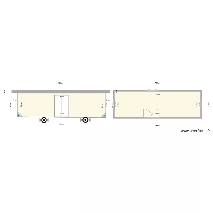 roulotte porte double lot. Plan de 