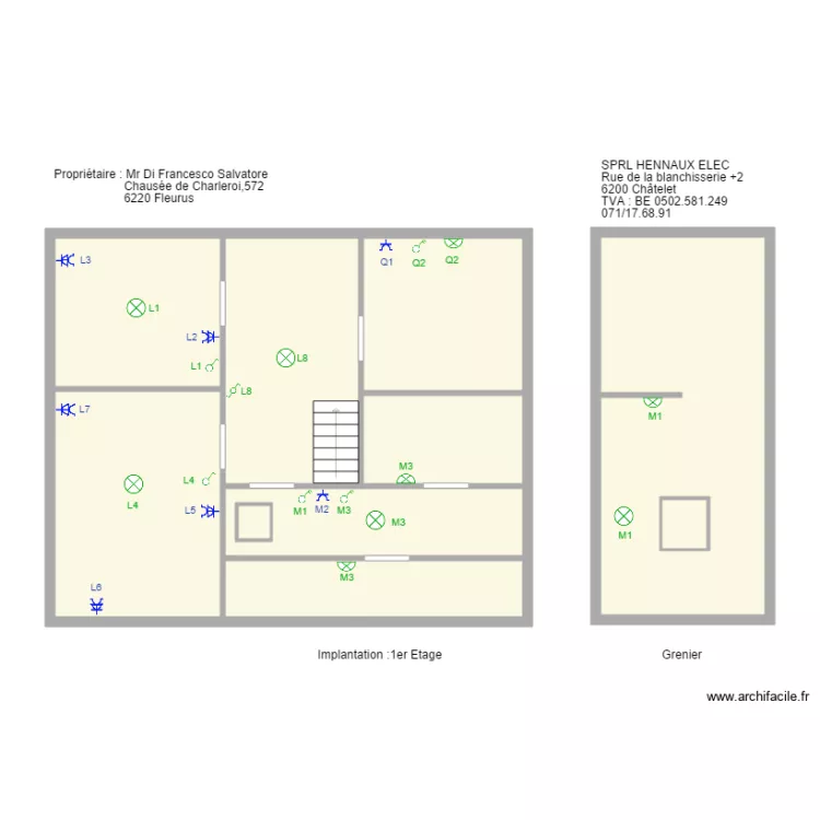 Chaus&eacute;e Charleroi 1erGrenier. Plan de 