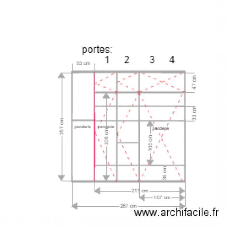 placard chambre niogret intérieur 24 janvier. Plan de 0 pièce et 0 m2