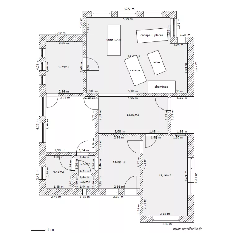 maison rdc. Plan de 