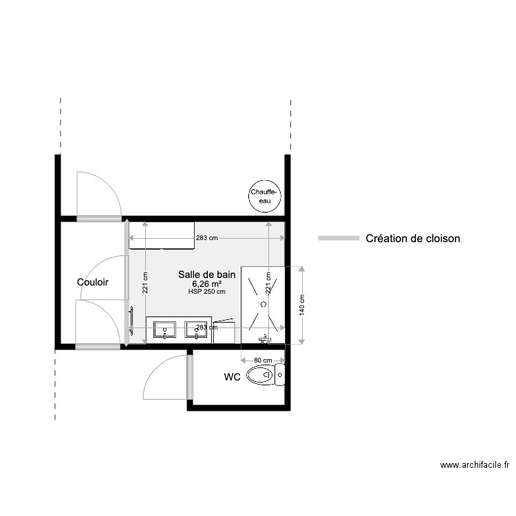 PAGE SDB PROJET. Plan de 0 pièce et 0 m2