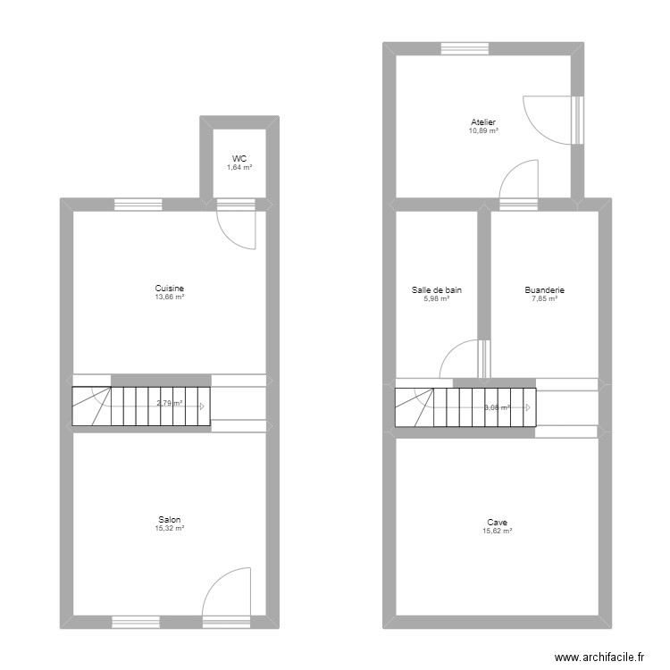 Abattoirbis. Plan de 9 pièces et 77 m2