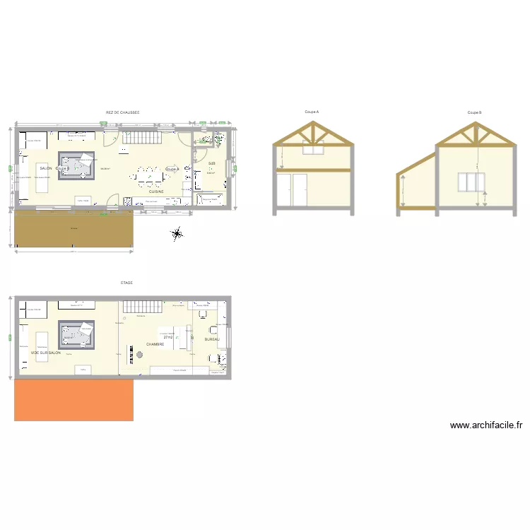 val4 avec &eacute;tage. Plan de 