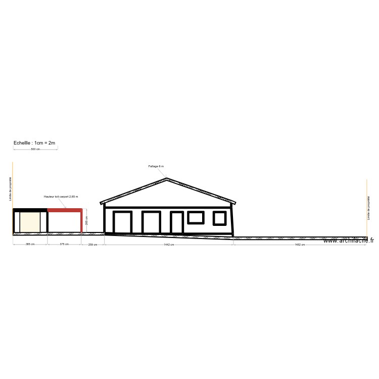 Plan de coupe. Plan de 9 pièces et 81 m2