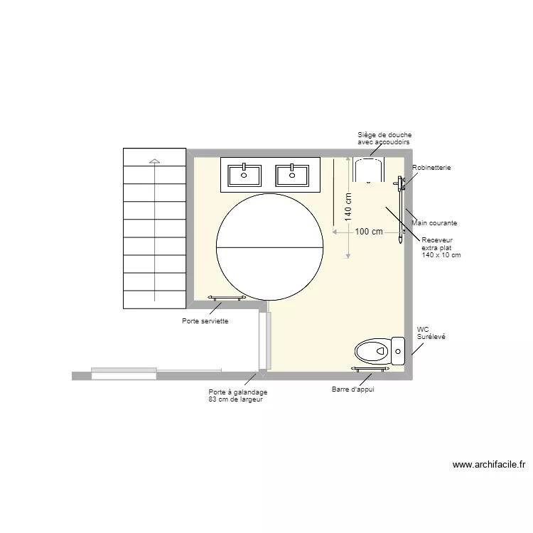 THIEBAULT SDB projet. Plan de 