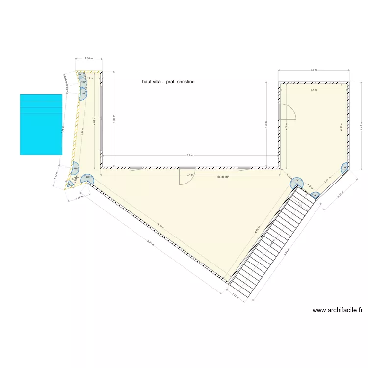 prat haut de villa. Plan de 