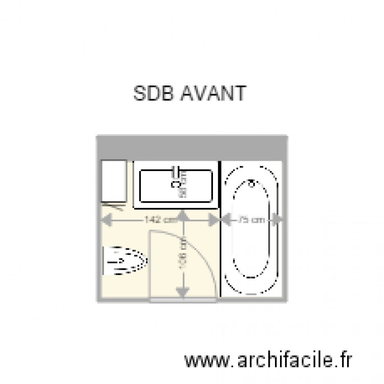 PLAN SDB AV MAGAT. Plan de 0 pièce et 0 m2