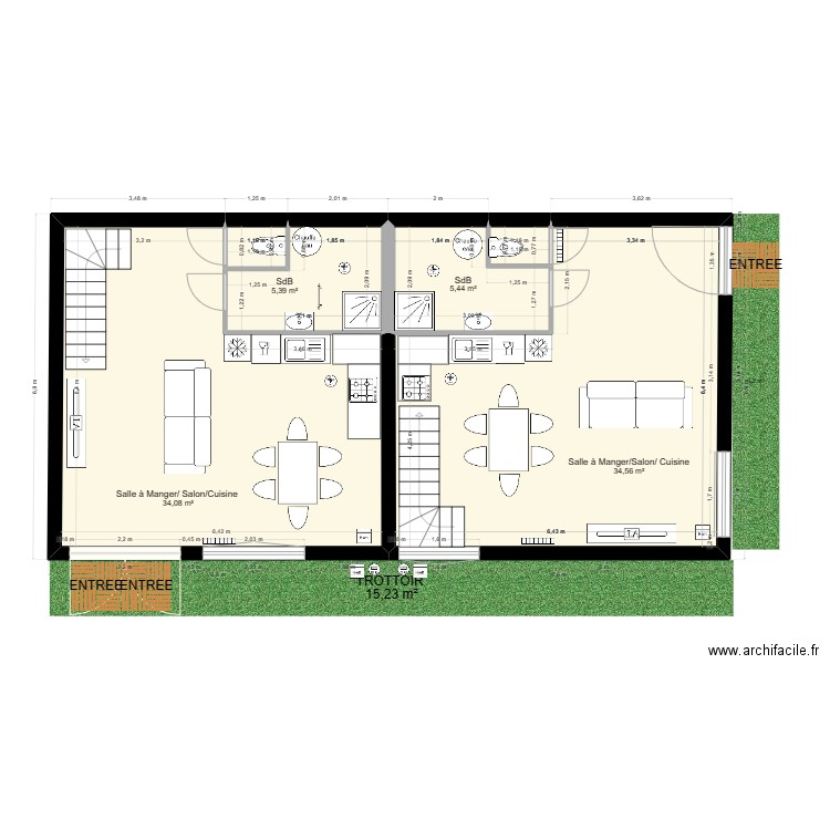 SCI  MAYA  Travaux Logements Rez de Chaussée. Plan de 0 pièce et 0 m2