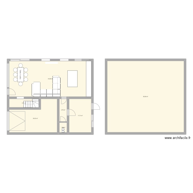 plan bas 1. Plan de 7 pièces et 171 m2