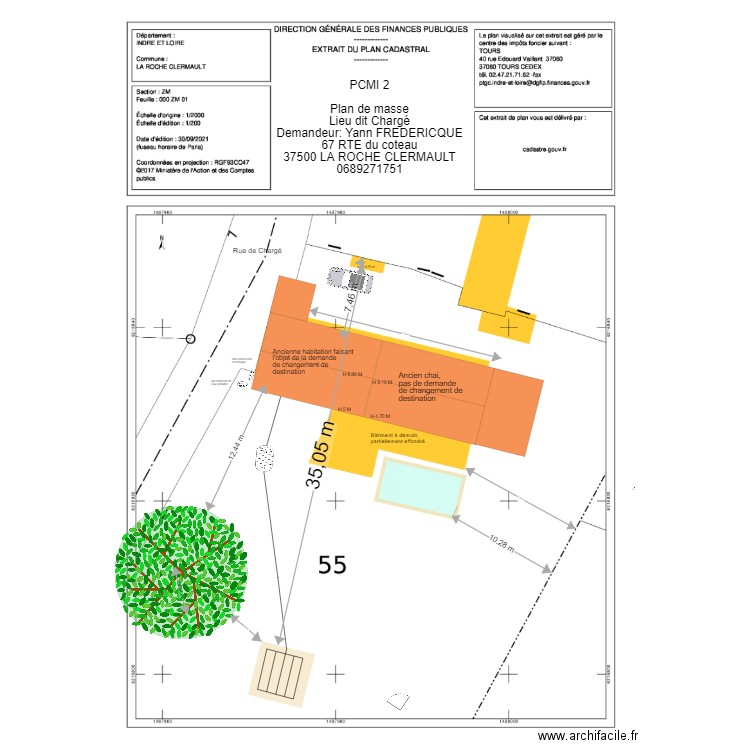 plan de masse Chargé 200 eme. Plan de 0 pièce et 0 m2