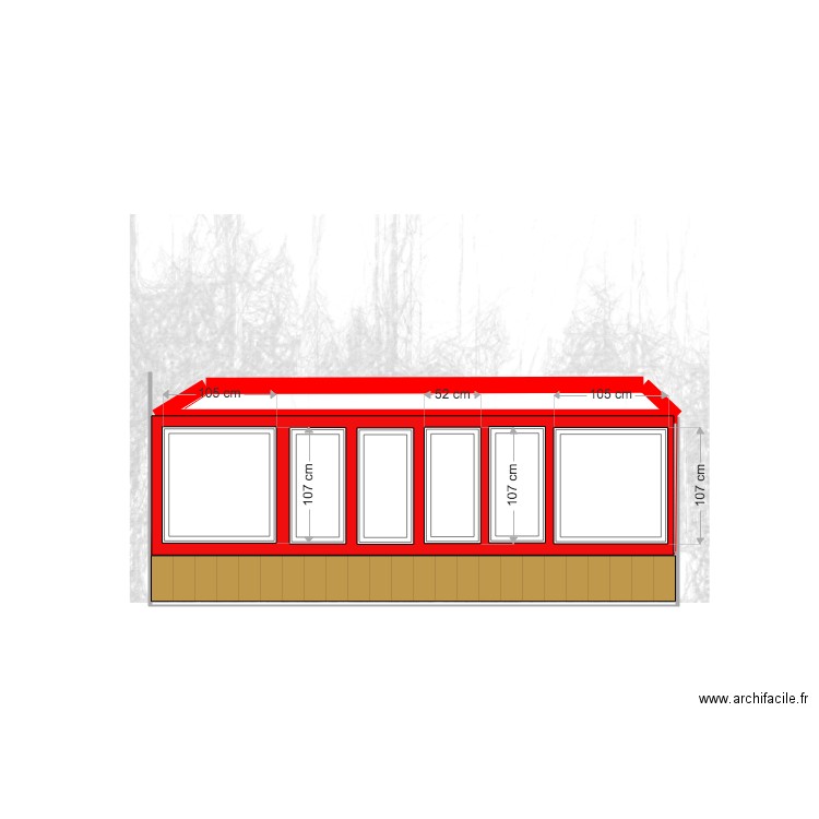 Façade serre. Plan de 0 pièce et 0 m2