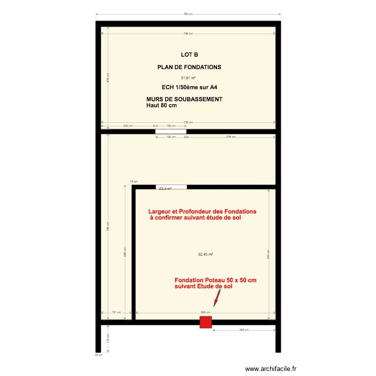 Plan LOT B fondations 26 06 2019. Plan de 