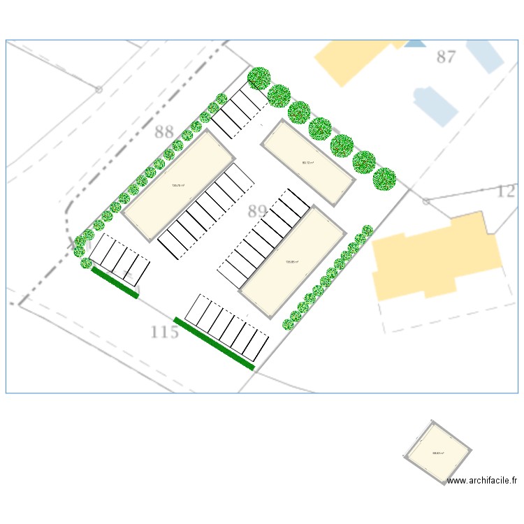 amenagement parcelle HABITAT COLLECTIF. Plan de 0 pièce et 0 m2