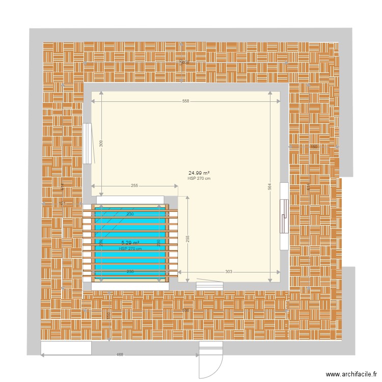 Maison Bois - Jacuzzi. Plan de 2 pièces et 30 m2