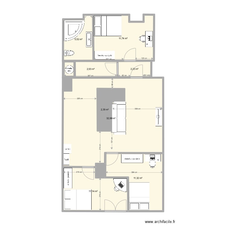 Plan étage Colocation Bonneville Thuet. Plan de 0 pièce et 0 m2