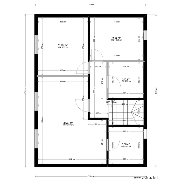 Romain Anne So actuel +1. Plan de 6 pièces et 61 m2