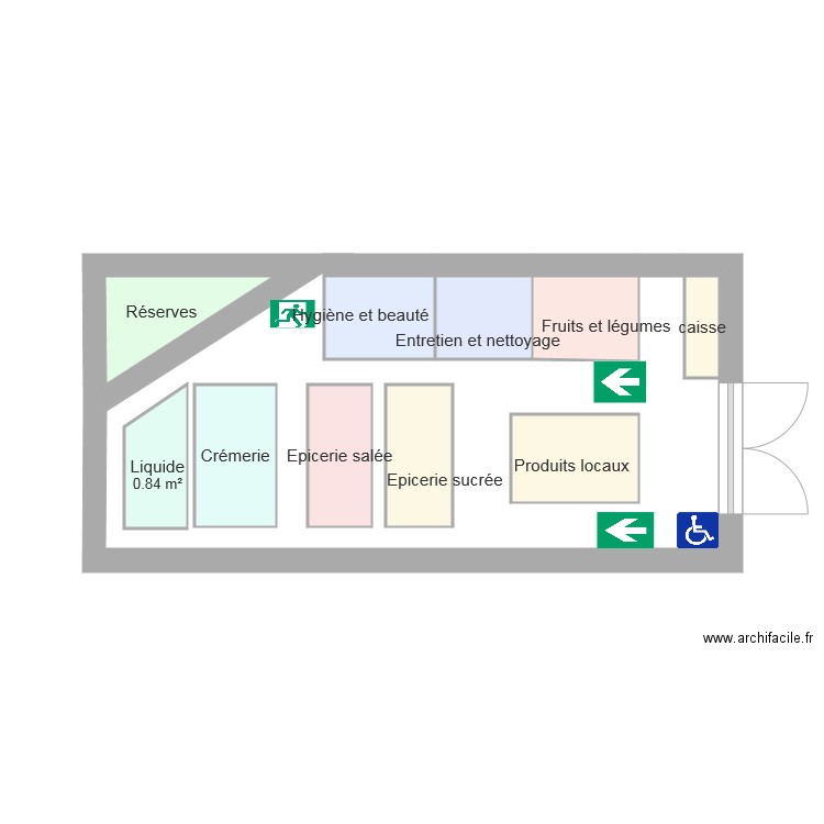 plan de masse supérette. Plan de 0 pièce et 0 m2