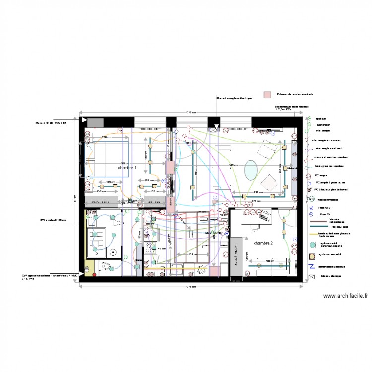 Plan projet électrique local Sarah Schneider. Plan de 0 pièce et 0 m2