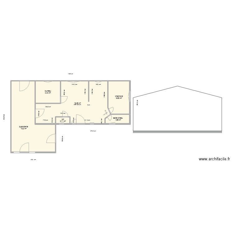 chalet. Plan de 6 pièces et 50 m2