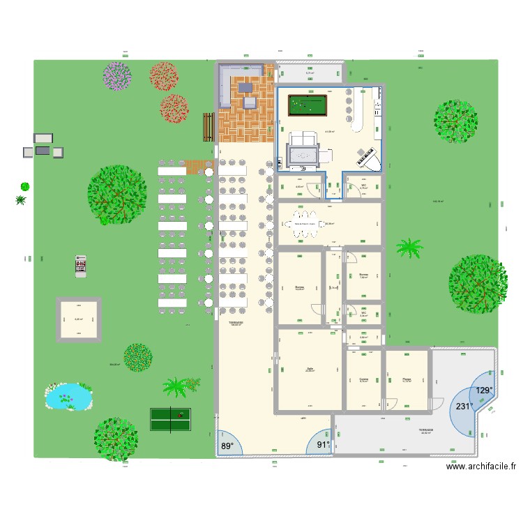 CANTINE SODEMI (proposition). Plan de 18 pièces et 770 m2