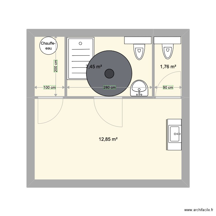 prosys 2. Plan de 3 pièces et 22 m2