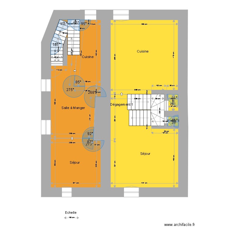 Etage 2 complet auriol. Plan de 7 pièces et 88 m2