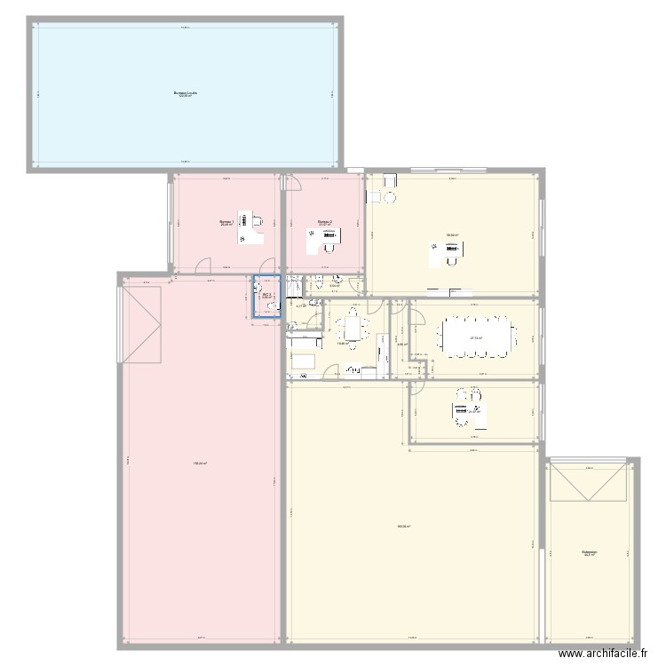 Batiment AMGT S 1 Meublé. Plan de 14 pièces et 678 m2