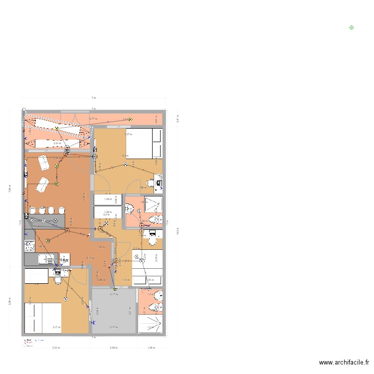 PlanoElectrico1. Plan de 8 pièces et 69 m2