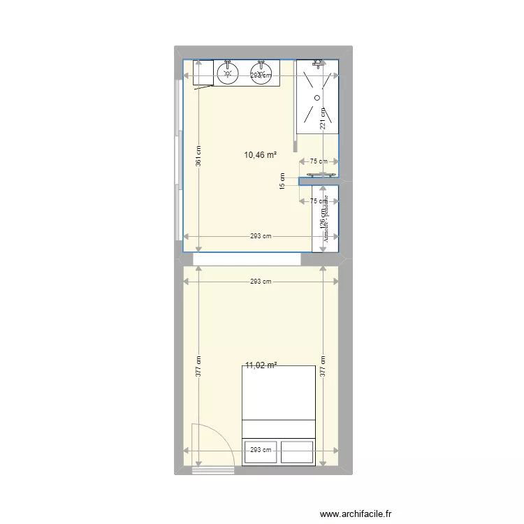 salle de bain Thomas v1. Plan de 