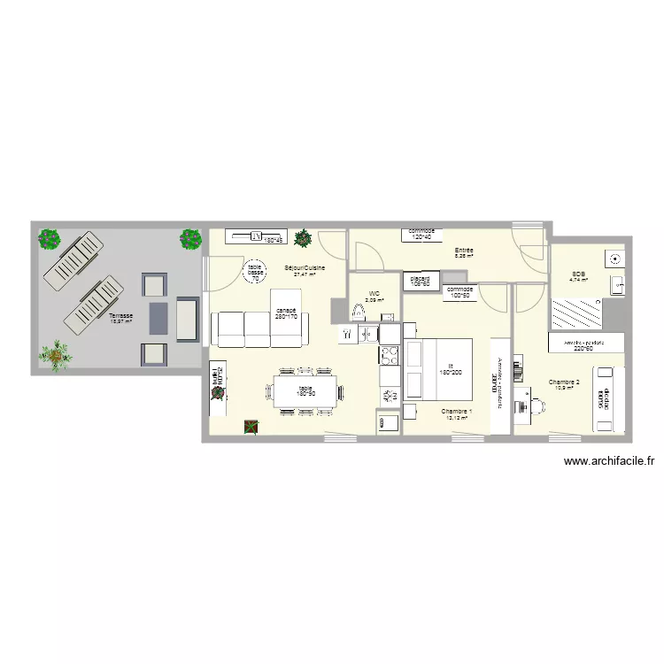 Lot 15 F3 1er &eacute;tage ISIS. Plan de 
