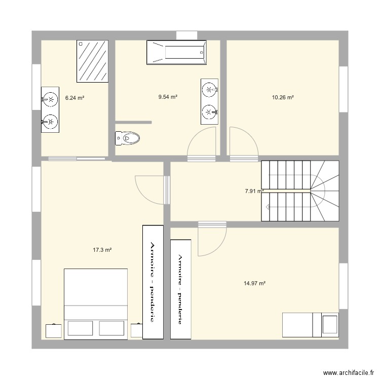 Fromenteau etage v1. Plan de 0 pièce et 0 m2