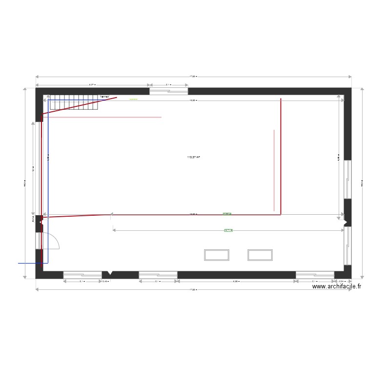 SOUS SOL TREMIE ESCALIER 2 DALLES VERRES TERRASSE. Plan de 0 pièce et 0 m2