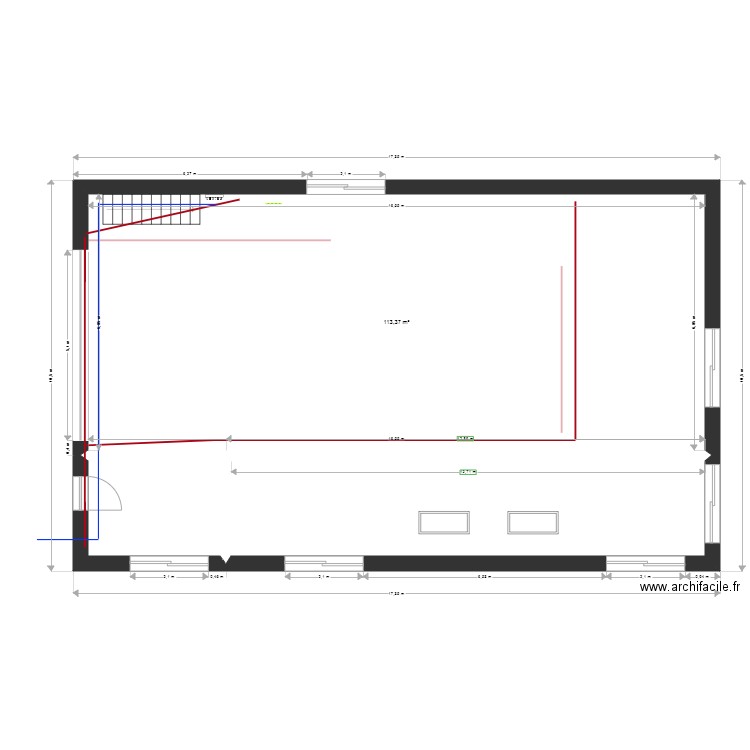 SOUS SOL TREMIE ESCALIER 2 DALLES VERRES TERRASSE. Plan de 3 pièces et 155 m2