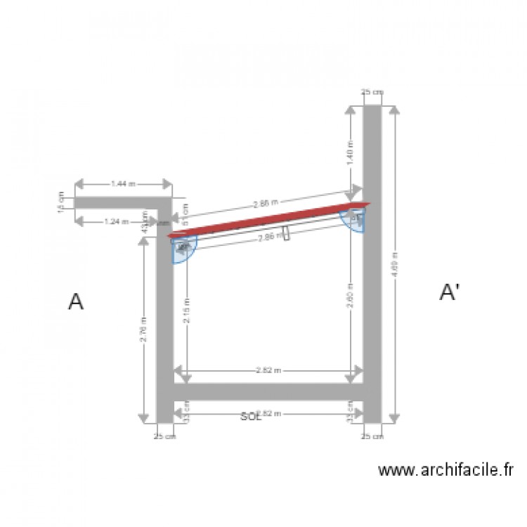 DP3 PLAN EN COUPE AA. Plan de 0 pièce et 0 m2