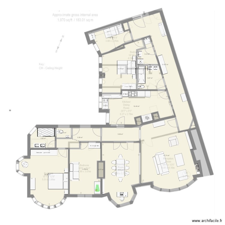 FitzJames 23. Plan de 0 pièce et 0 m2