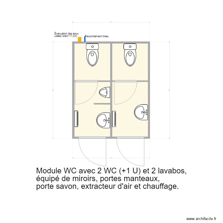 Module WC 3024 CTX 10. Plan de 0 pièce et 0 m2