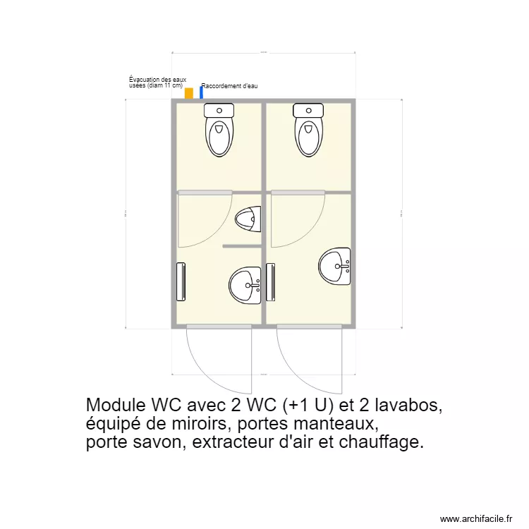 Module WC 3024 CTX 10. Plan de 