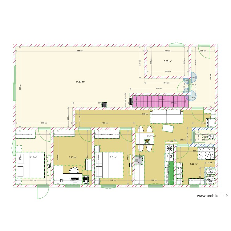 Plan Lyon. Plan de 10 pièces et 122 m2